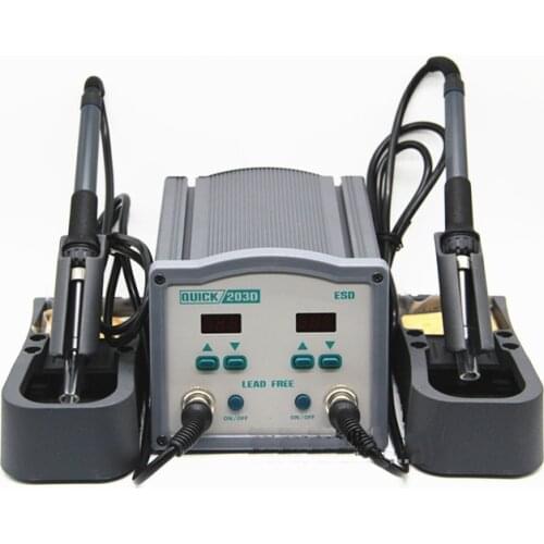 QUICK 203D Electric soldering iron of double station digital display high frequency welding station Free shipping