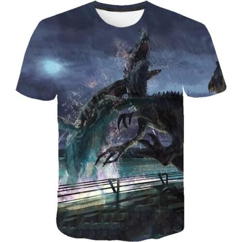 Dinosaur Head T shirt Men Jurassic World Tshirt Animal 3d T-shirt Tee Mens Clothing 2021 New Summer Casual Short Sleeve XS-6XL