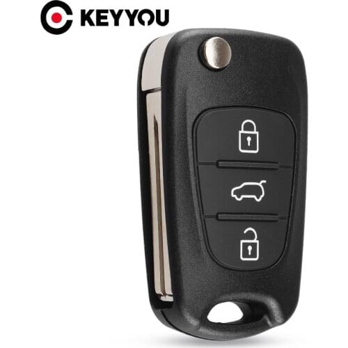KEYYOU 10pcs/lot 3 Buttons Flip Remote Key Shell For Hyundai I30 IX35 Kia K2 K5 Folding Remote Key Case