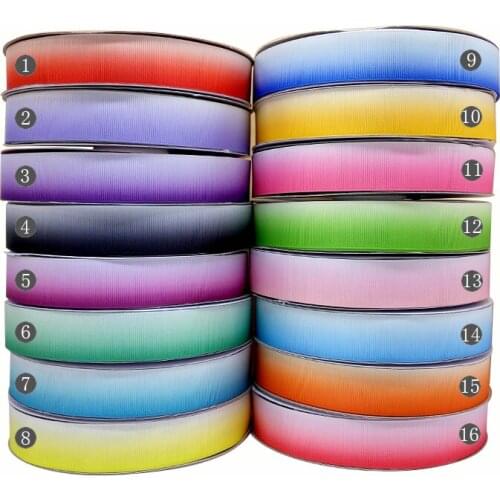 Free shipping 3" 75 mm 50 yard per color ombre printed grosgrain ribbon