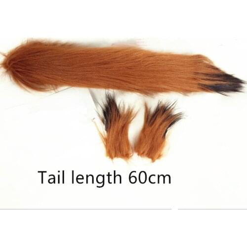 Harajuku Japanese cartoon Anime Fate cosplay fox Ear+tail cosplay Halloween party costumes Ear+tail Tail length 60cm