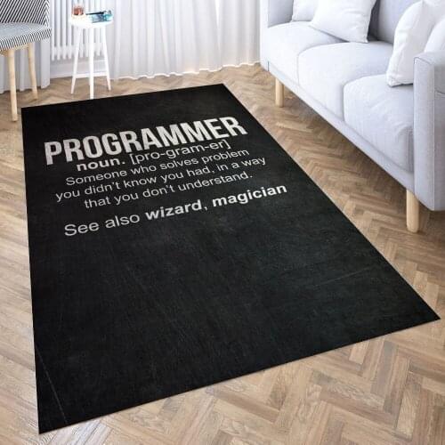 Programmer Definition Carpet for Living Room 3D Anime Cartoon Rug Gamer Teen Room Bedside Lounge Rug Kids Children Floor Mats