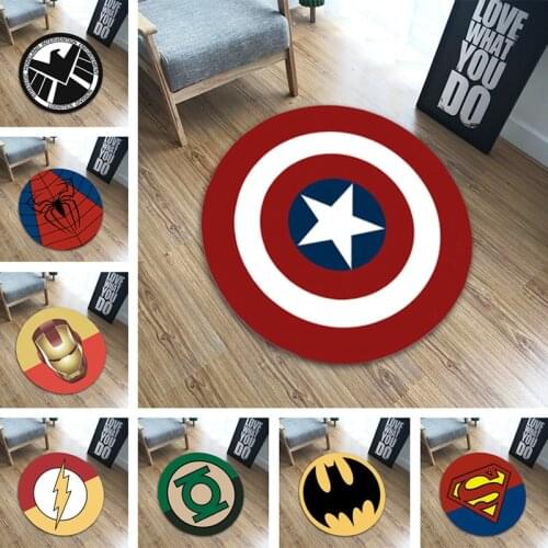 Circular Floor Mat Creative Hero Doormat Home Mat Super Soft Absorbent Bathroom Door Mat Door Entrance Mat Diameter of 60cm 70CM