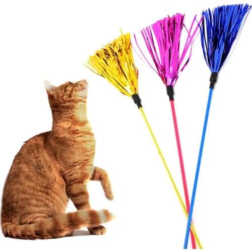 Legendog 1pc Cat Wand Tassel Toy Interactive Funny Squeaky Cat Teaser Wand Kitten Teaser Toys Pet Supplies Pet Accessories