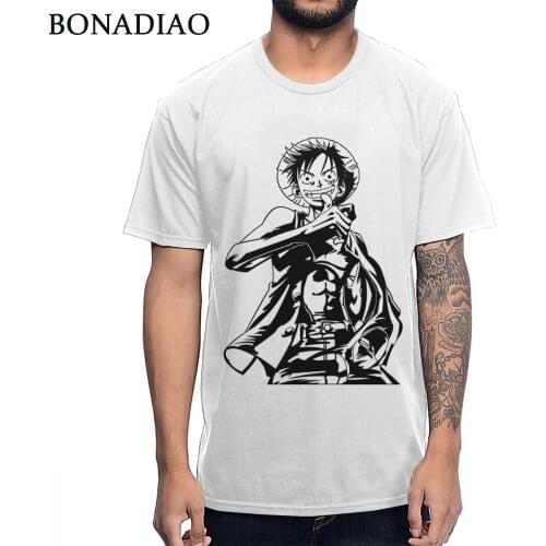 Luffy Straw Hat Pirates One Piece T shirt 2019 Fashion Design Harajuku Streetwear T-shirt Leisure 100% Cotton Camiseta