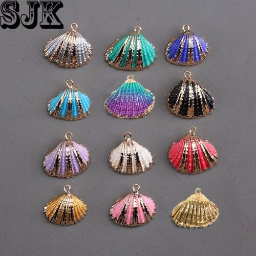 Natural Plated Mixed Color Shell Loose Beads 23*28MM Diy Bracelet Necklace Earring For Jewelry Making Accessories wholesale