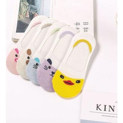 5Pairs Heart Invisible Short Woman Sweat Socks summer cotton girl womens boat socks ankle low socks women 1pair=2pcs