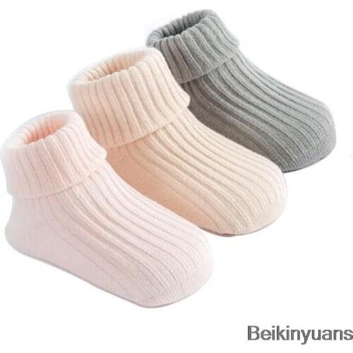 2018 Brand New Kids Socks Solid Candy Color Cotton Baby Anti Slip Warm Soft Socks For Boy Girl Toddler sock