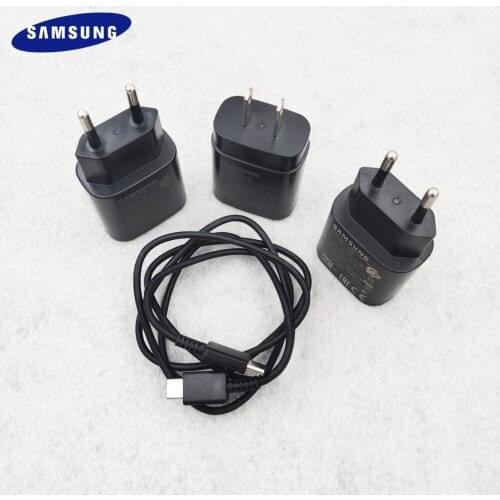 Original Samsung S20 Note 20 10 Fast Charger 25W EP-TA800 Quick Charge Adapter Dual USB C TO Type C Cable For Galaxy A90 A80 S21