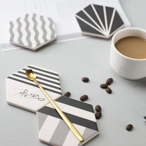 Creative Diatomite Moisture Absorption Heat Insulation Coaster Environmentally Friendly Diatom Mud Pad Customizable Coasters