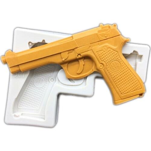 Gun Pistol Silicone Sugarcraft Mold Cupcake Chocolate Baking Mold Fondant Cake Decorating Tools