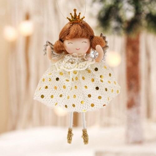 New Year 2022 Gifts Crown Veil Girl Dolls Angel Doll Navidad 2021 Xmas Tree Ornaments Christmas Decorations for Home Noel Natal