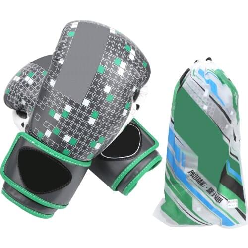 10OZ Professional Boxing Gloves Muay Thai Punching Training Kickboxing Gloves Gray Boxing PU leather Training Glove