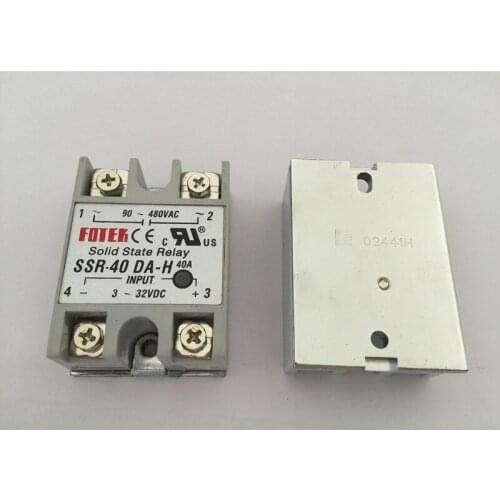 10PCS SSR40DA-H SSR-40DA-H Manufacturer 40A ssr relay,input 3-32VDC output 90-480VAC