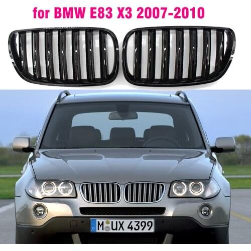 Front Gloss black kidney sport grilles Hood grill for BMW X3 E83 2007 2008 2009 2010