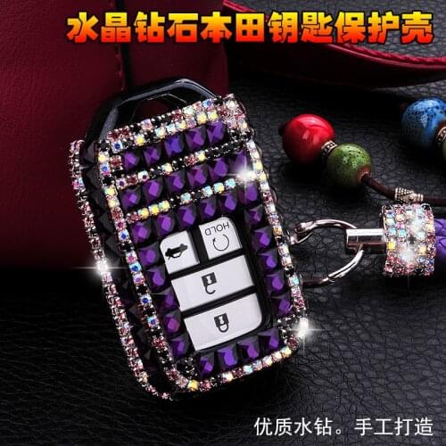 Luxury Diamond Key Chain Ring key shell car key pack cover/auto key case for Honda Civic CR-V Accord XR-V Spirior 2/3/4 Button