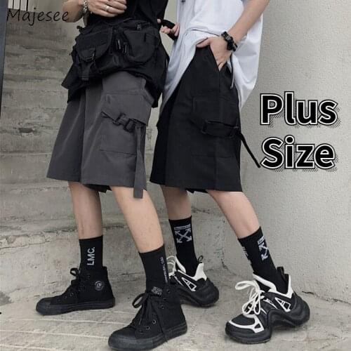 Shorts Women Cargo Loose Plus Size S-3XL Japanese Style Harajuku Unisex Students Leisure High-waist Pockets All-match Female BF