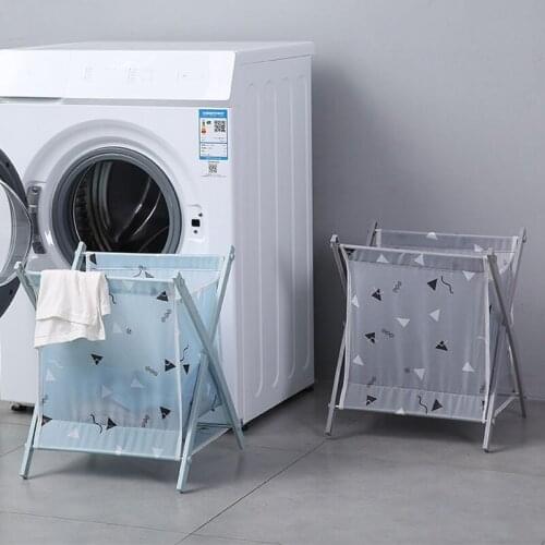 Dirty Clothes Basket Folded Household Fabric Waterproof Cotton Linen Basket Multi-Function Sundries Organizer