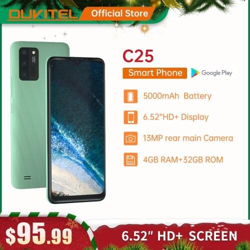 [World Premiere] Oukitel C25 Smartphone 4GB+32GB 6.5"HD+ Android11 5000mAh Mobile Phone 13M