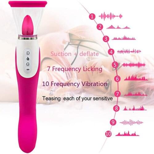 Sucking Clitoris Dual anal Vibrator tongue Licking G-Spot pussy vagina Silicone Stimulator adult erotic sex toy for woman Female