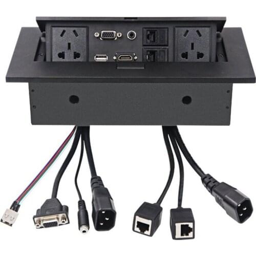 K514 Standard Multimedia Desktop Universal Power Tabletop Socket HDMI HD Office Conference Socket -Up Connection Box