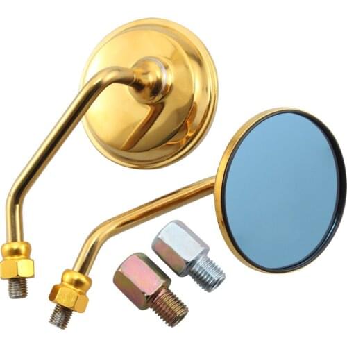 Motorcycle Universal Rear View Side 10mm Round Rearview Handlebar Mount Fit For Yamaha Honda Suzuki Kawasaki Ducati BMW