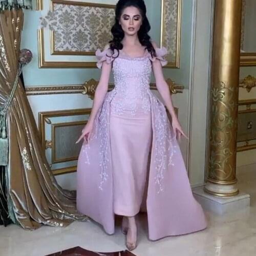 Evening Dresses With Beads Sleeve Vestido De Festa Crystal Evening Dress Gorgeous Long robe de soiree Saudi Arabic Gowns Evening