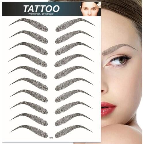2Colors Water-based Hair-liked Authentic Eyebrow Tattoo Sticker Waterproof Cosmetics Long Lasting Makeup False Eyebrows Stickers