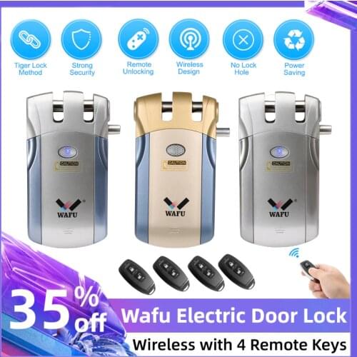 Wafu WF-018 Electronic Door Lock Smart Lock Door Zinc Alloy Security Invisible Keyless Wireless Remote Control Electric Lock