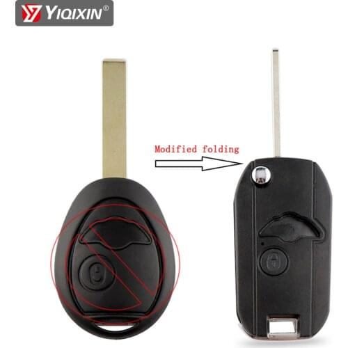 YIQIXIN Modified Flip Remote Car Key Shell Fob Cover Case For BMW Mini Cooper S R50 R53 Rover 75 One Systems Alarm Key 2 Button