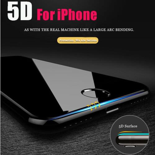 Premium Tempered Glass For iPhone 6 6s Plus 5D Curved Edge Screen Protector For iPhone 8 7 Plus X Protective Glass New 3D Film