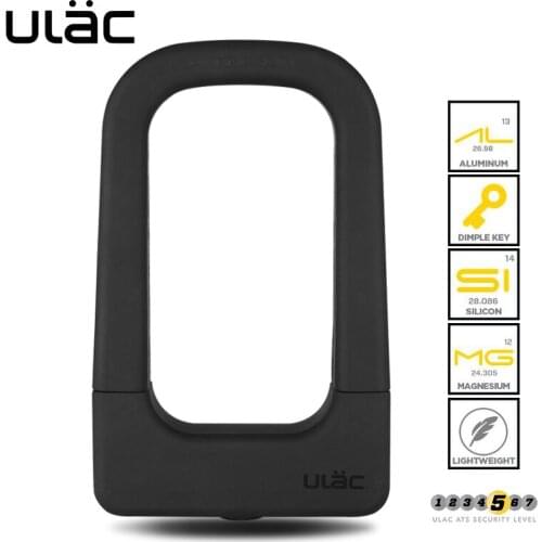 ULAC Bike Lock With 3 Keys Security Anti-theft Bicycle Lock Magnesium Alloy Strong Padlock for Bicycle Motorcycle Cycle U Lock