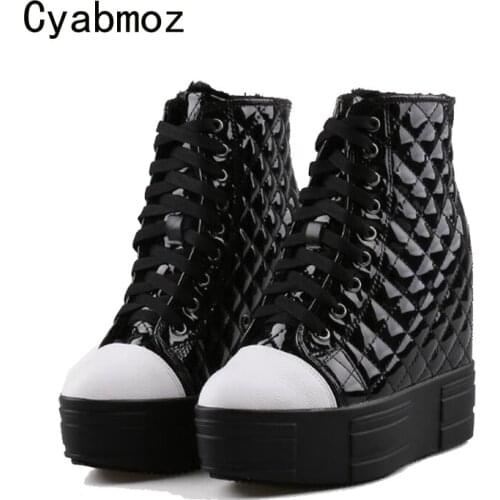 Cyabmoz Winter Ankle Boots Height increasing Shoes Women Casual Sneakers Hidden High heels Party Ladies Shoes Wedge Platform