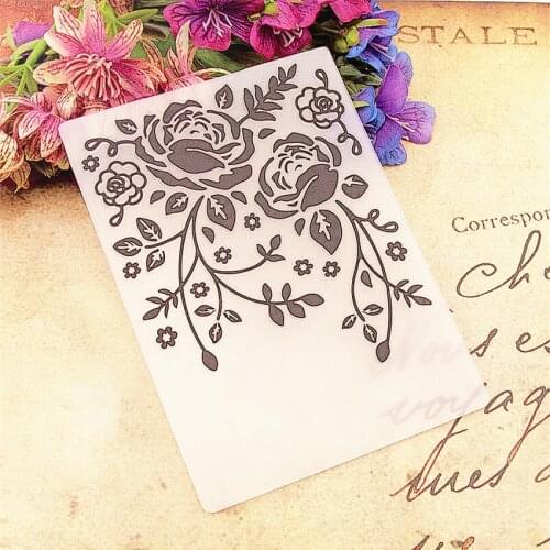 10.5x14.8cm rose curtain Embossing mould Plastic bump Scrapbooking DIY Template Fondant indentation Cake Photo Album Card Make