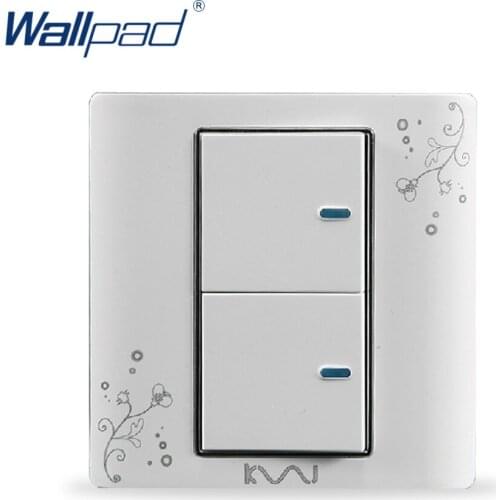 2019 2 Gang Intermediate Switch Hot Sale Wallpad Luxury Wall Switch Panel Light Switch Push Button Switch C30 110~250V