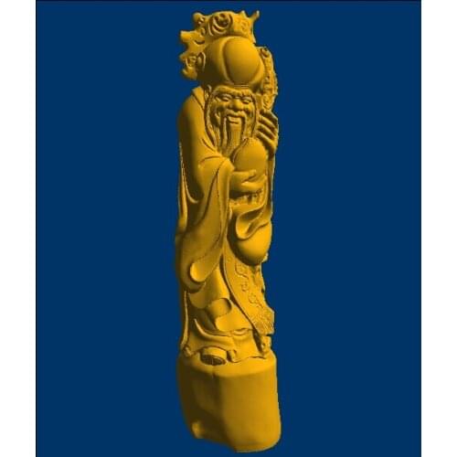 3D model for cnc machine relief in STL file format The god of longevity 4