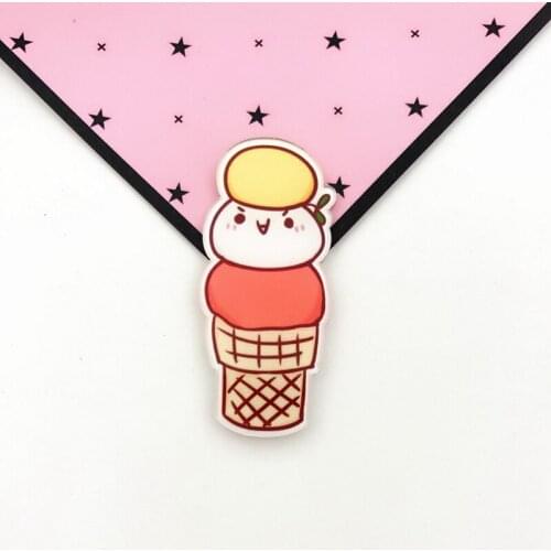 Alternative cartoon creative pineapple ice cream strawberry burger fries popsicle cookie acrylic brooch clothes bag accessories