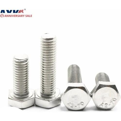 AXK 1pcs stainless steel 304 cold heading hex head screw GB30 bolt DIN933 screw M24*45-200MM