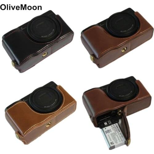 Black/Brown/Coffe PU Camera Leather Bottom Case Cover For Ricoh GRIII GR3 Hald Body Case Battery Open Cover