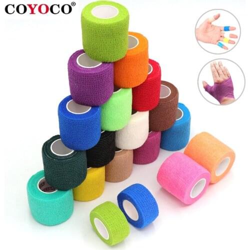 4.5m Colorful Elastic Bandage Knee Protector Support COYOCO Self Adhesive Sports Wrap Tape For Wrist Ankle Palm Shoulder Leg