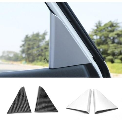 For Hyundai Tucson 2016-2020 Accessories ABS Matte/Carbon fiber Car Inner triangle of rear door window Cover Trim Car Styling