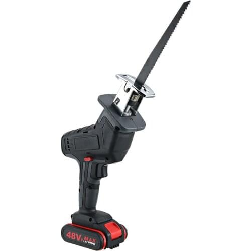 48VF Electric Wood Metal Reciprocating Saws With Power Adapter Cordless Logging Chainsaw With 4 Blades Woodworking Garden Tool