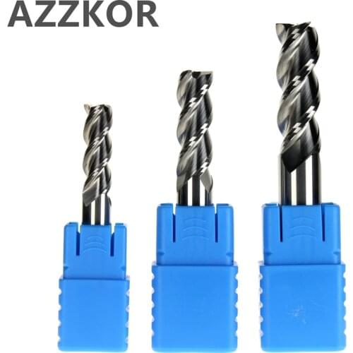 Milling Cutter Alloy Coating Tungsten Steel Tool By Aluminum Cnc Maching 3 Blade Endmills Top Milling Cutter Wood 3x3x8Cx50L