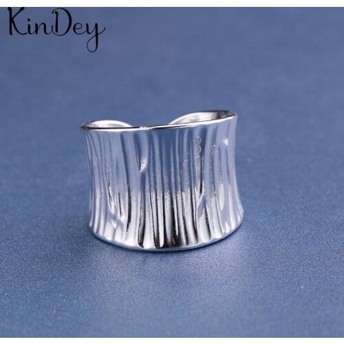 Kindey Boho Style Silver Color Big Irregular Rings For Women Lady Girls Opening Rings Party Gifts Anillos 2020