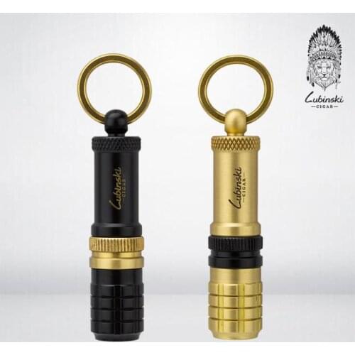 LUBINSKI Finish Detachable Cigar Punch Cutter With Cigar Needle For COHIBA Cigars With Key Ring Gift Box New Arrival