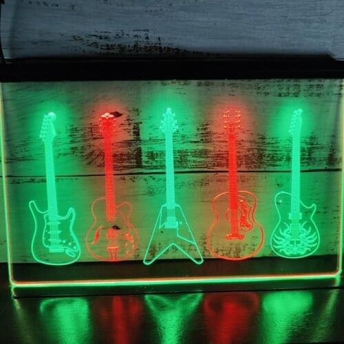 SS019 Best Band Ever Guitar Weapon Dual Color LED Neon Sign