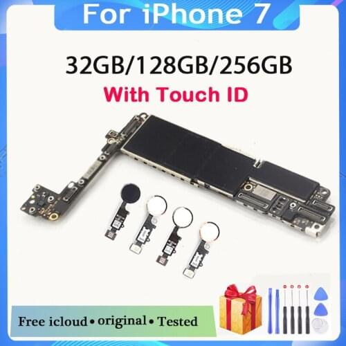 32gb / 128gb / 256gb for iphone 7 Motherboard With Touch ID/Without Touch ID,100% Original unlocked for iphone 7 Logic boards