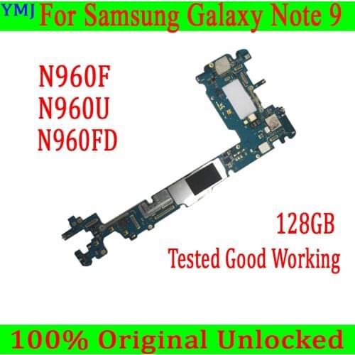 128GB For Samsung Galaxy Note 9 N960F N960U N960FD Motherboard Original Unlocked Android OS Full Chips Logic Main Board