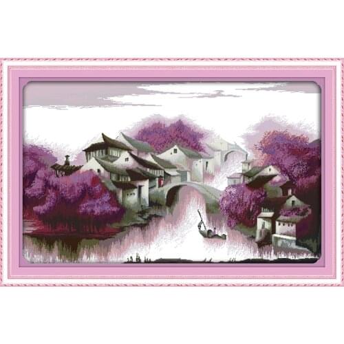 Purple dream cross stitch kit 14ct 11ct count printed canvas stitching embroidery DIY handmade needlework