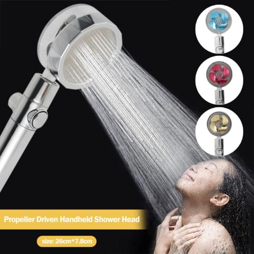 2021 Shower Head Water Saving Flow 360 Degrees Rotating With Small Fan ABS Rain High Pressure Spray Nozzle Bathroom Accessories